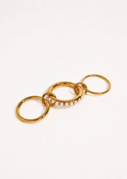 Ring Stacked Pearl - 18k Gold Plated