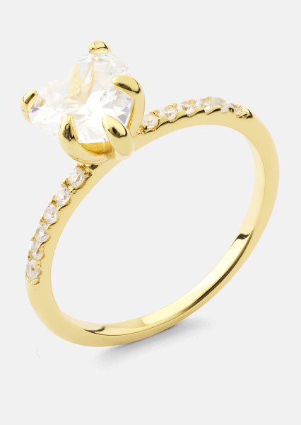 Heartlight Solitaire Ring - 18k Gold Plated