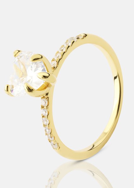 Heartlight Solitaire Ring - 18k Gold Plated