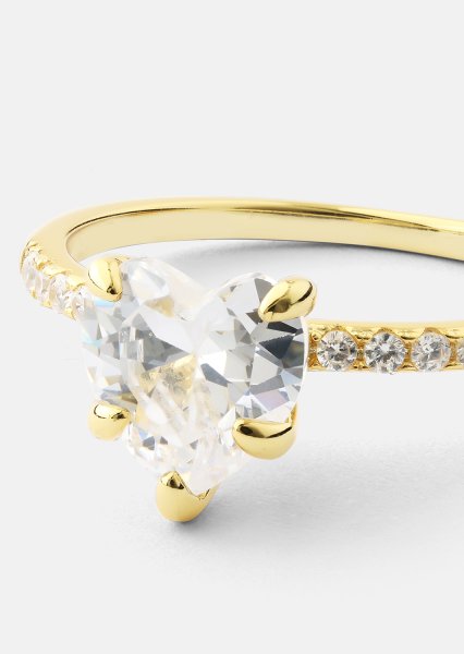Heartlight Solitaire Ring - 18k Gold Plated