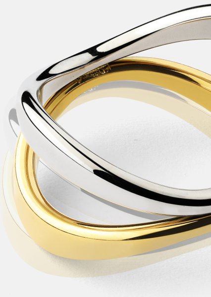 Ring Bicolor Wave - 18k Gold Plated