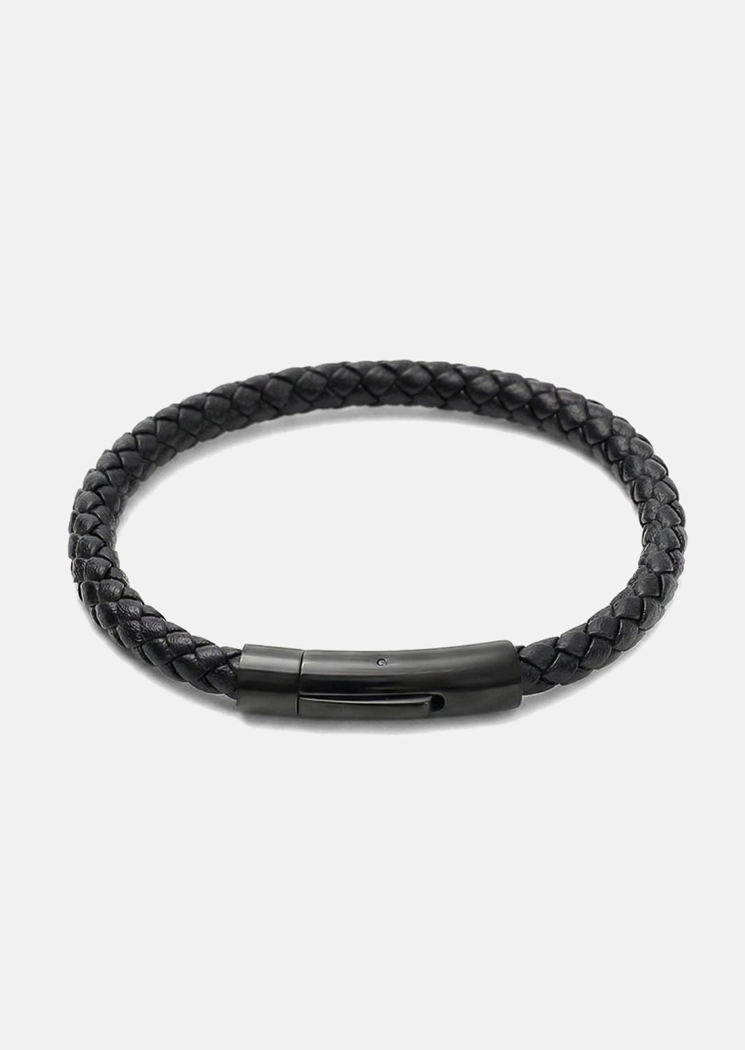 Leather Bracelet Onyx Weave
