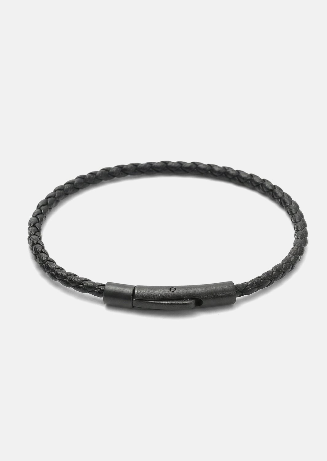 Leather Bracelet Obsidian Loop