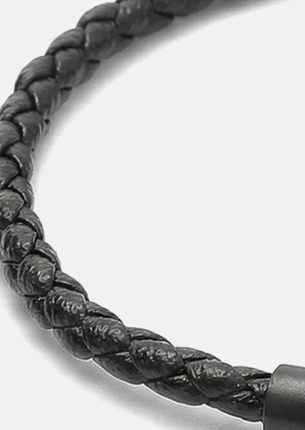 Leather Bracelet Obsidian Loop