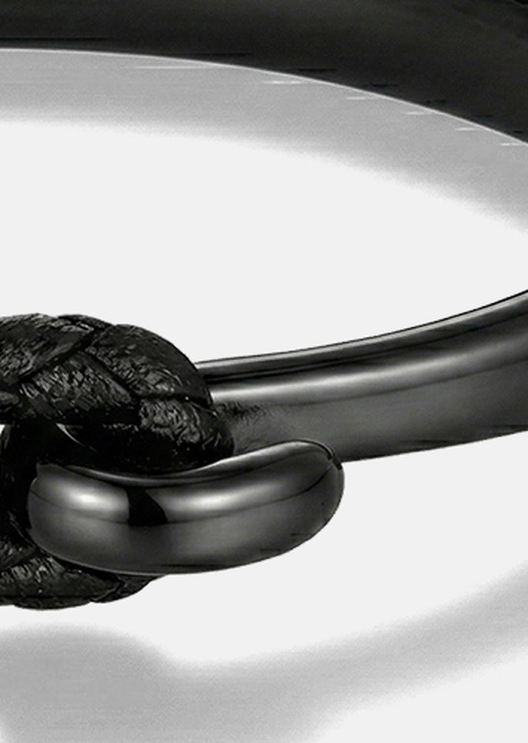 Leather Bracelet Obsidian Link