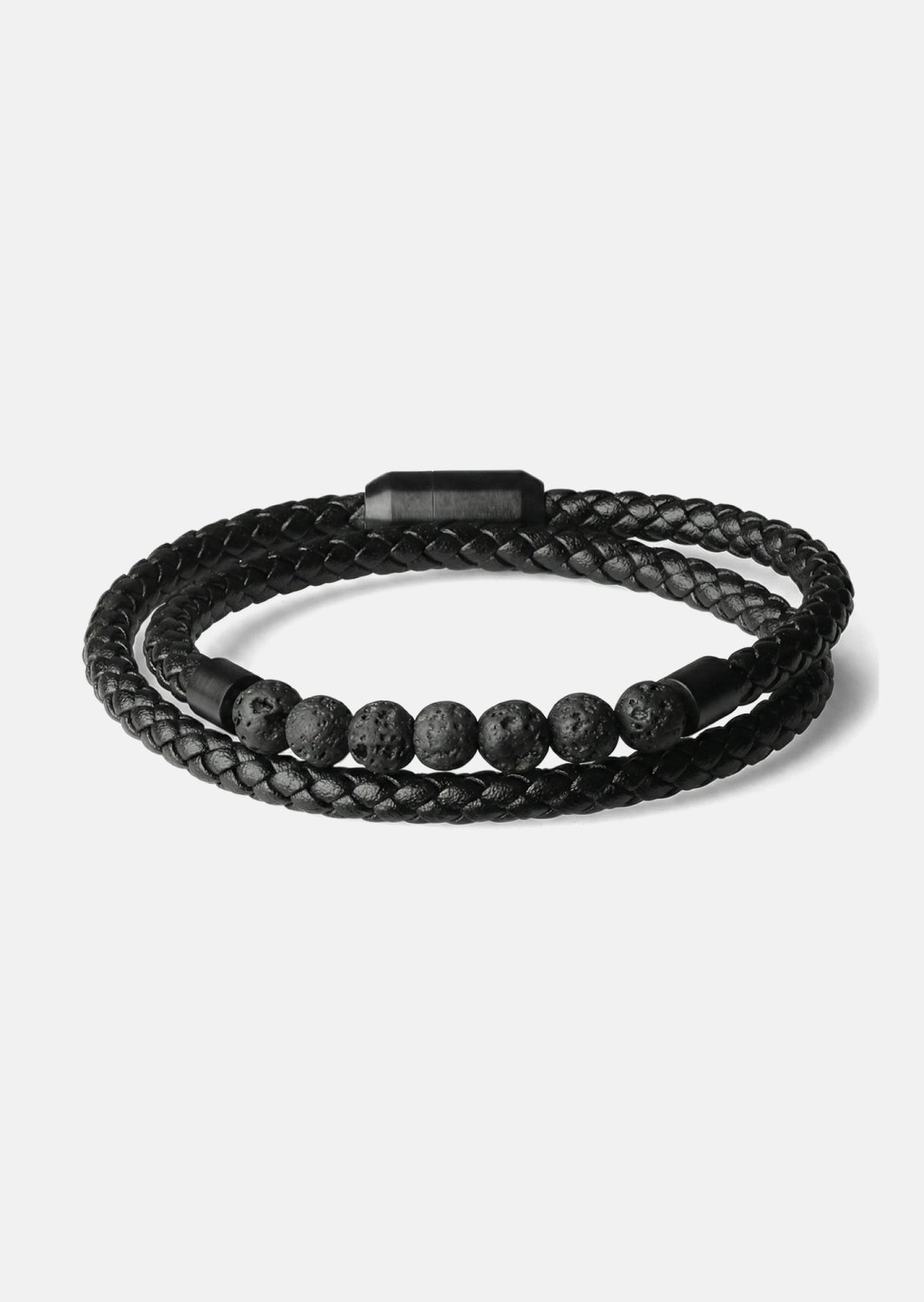 Leather Bracelet Obsidian Grip