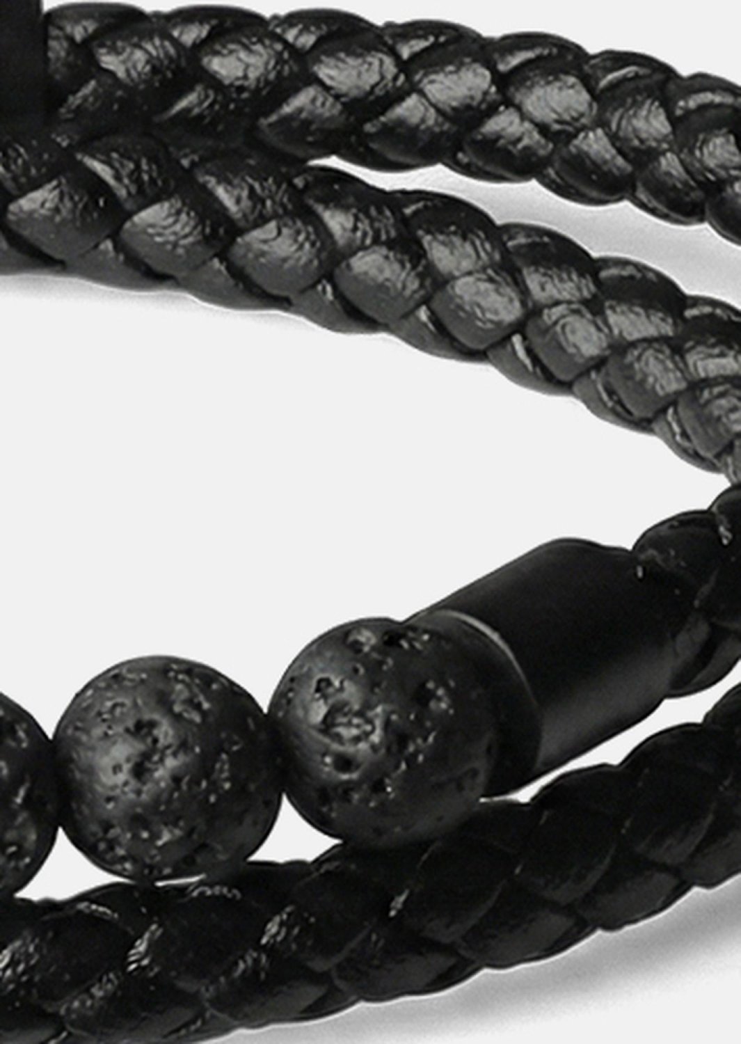 Leather Bracelet Obsidian Grip