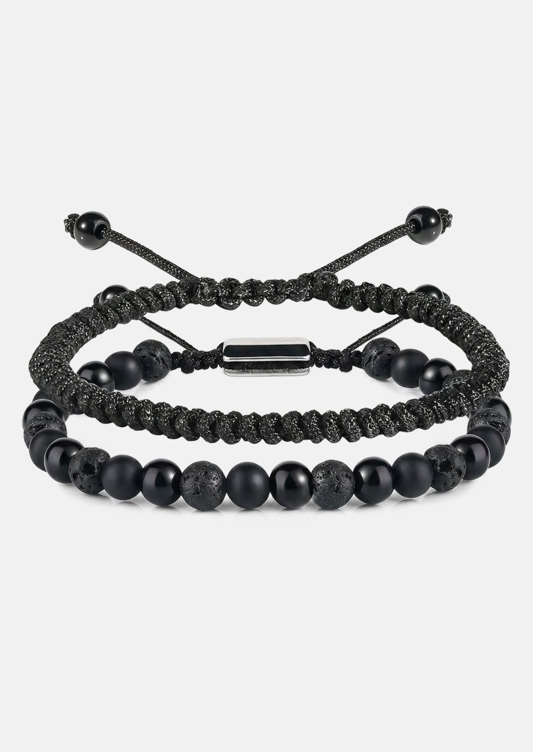 Beaded Bracelet Obsidian Knot