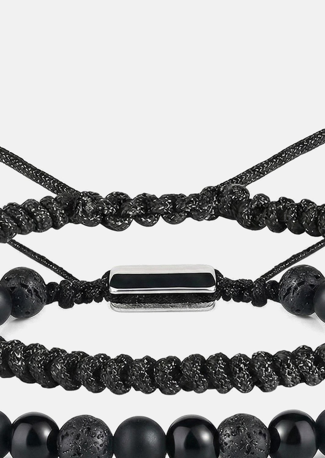 Beaded Bracelet Obsidian Knot