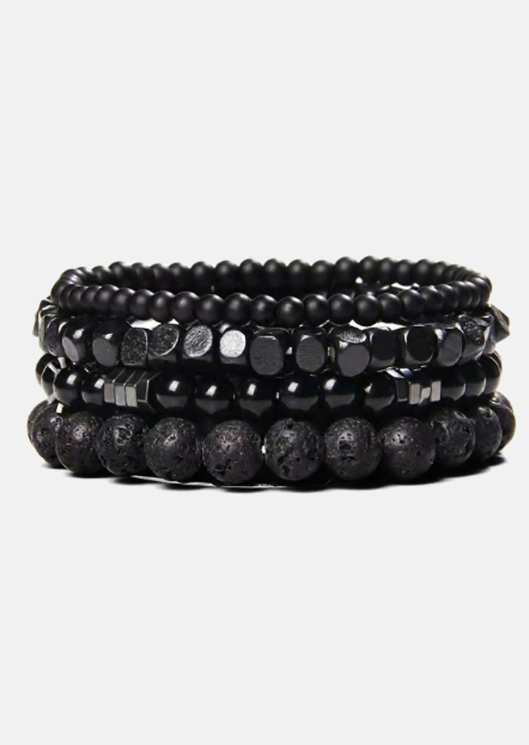 Beaded Bracelet Obsidian Pulse