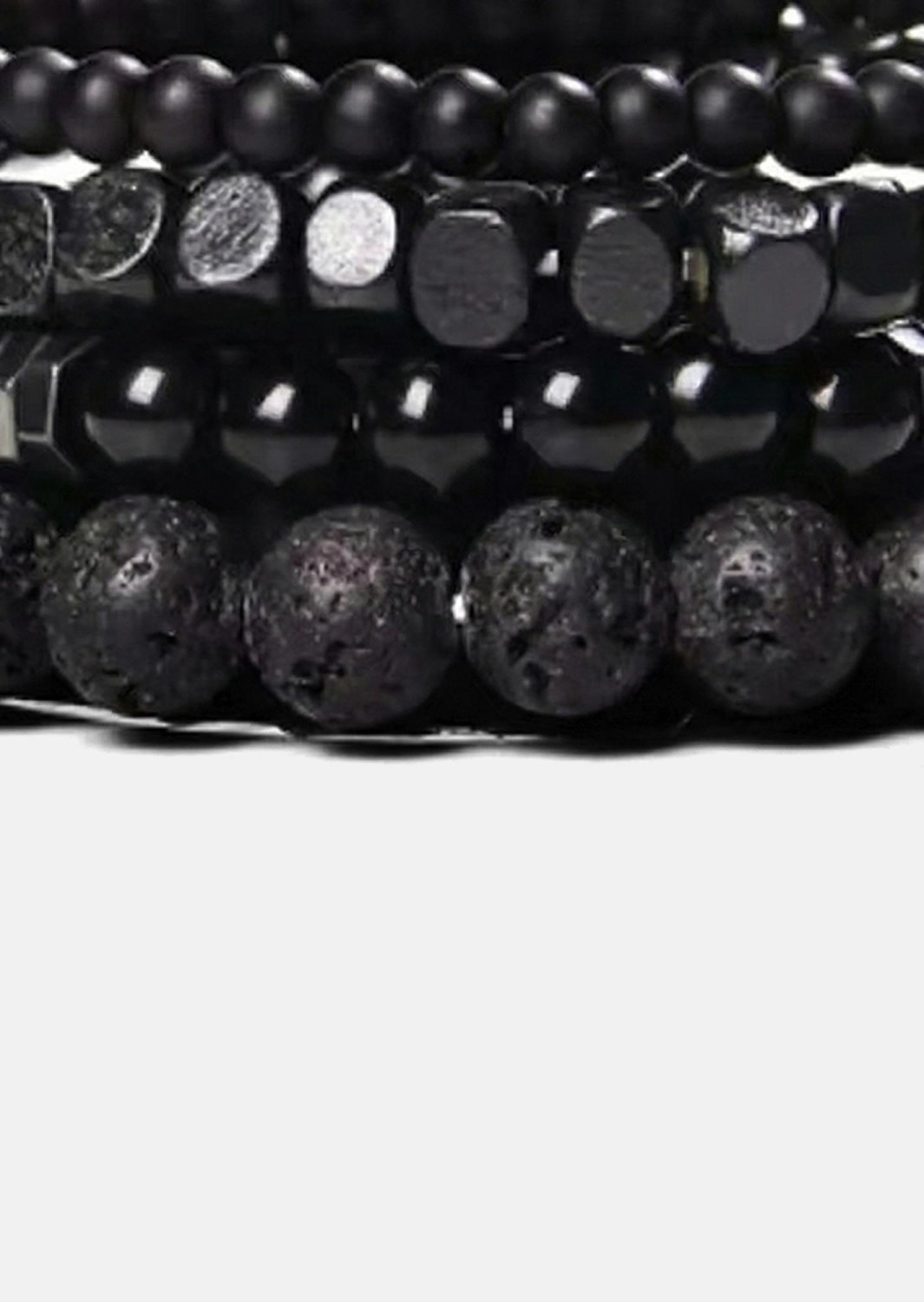 Beaded Bracelet Obsidian Pulse