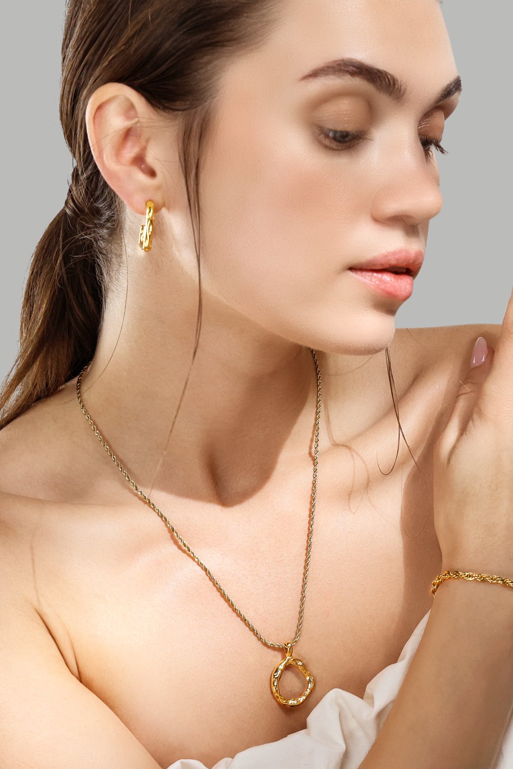 Earring Sculptura - 18k Gold Plated