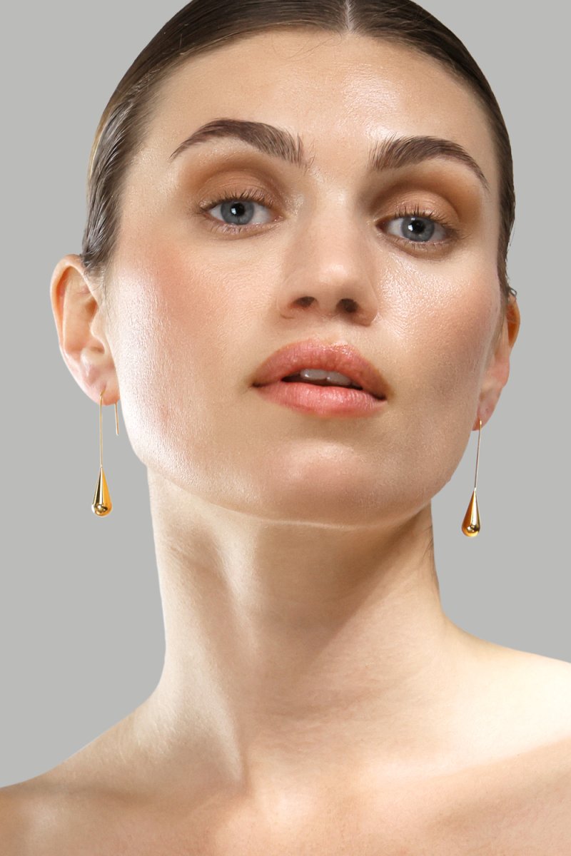 Earring Golden Drop Elegance - 18k Gold Plated