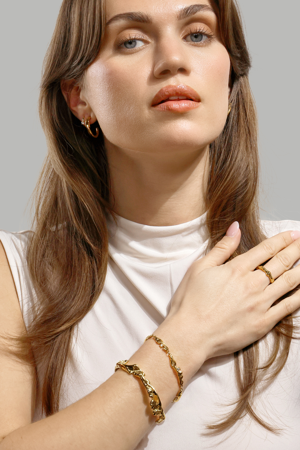 Earrings Flow Gleam - 18k Gold Plated