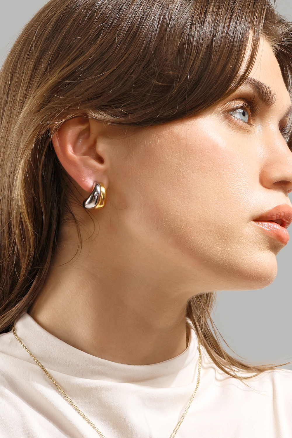 Earrings Dual Wave - 18k Gold Plated
