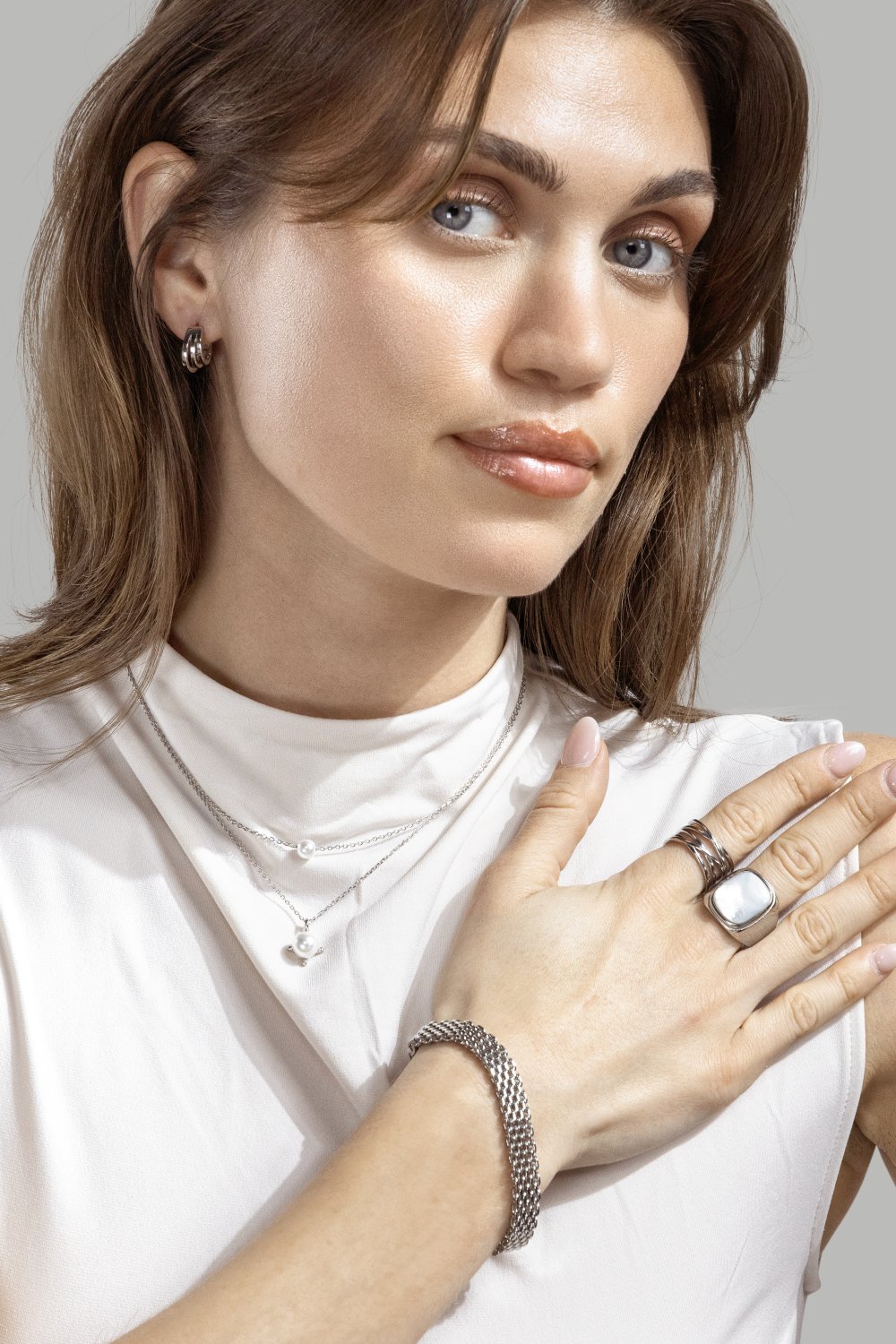 Necklace North Pearl - Silver Plated