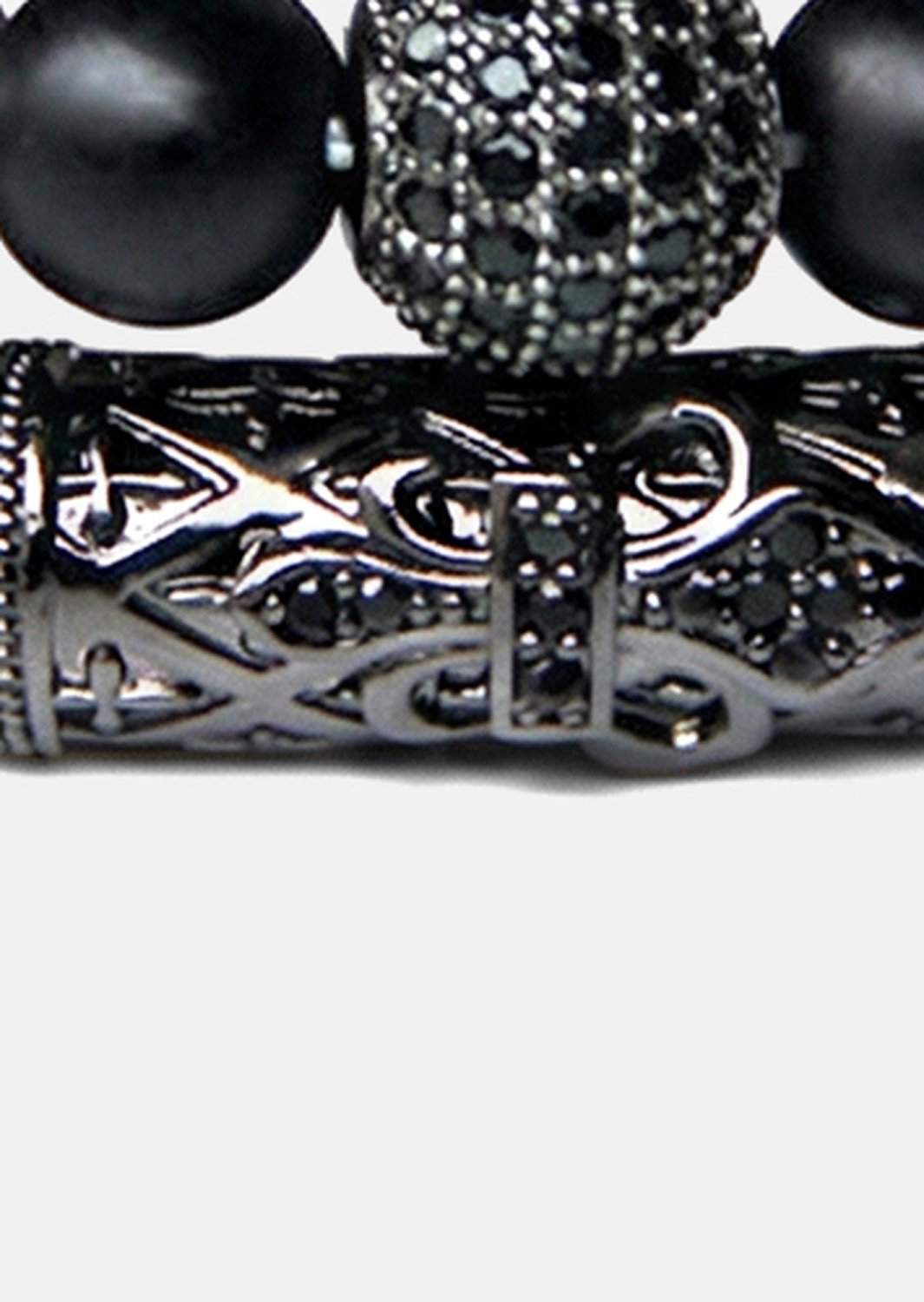Beaded Bracelet Obsidian Crown