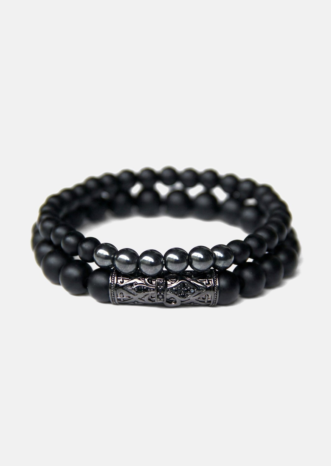 Beaded Bracelet Obsidian Echo