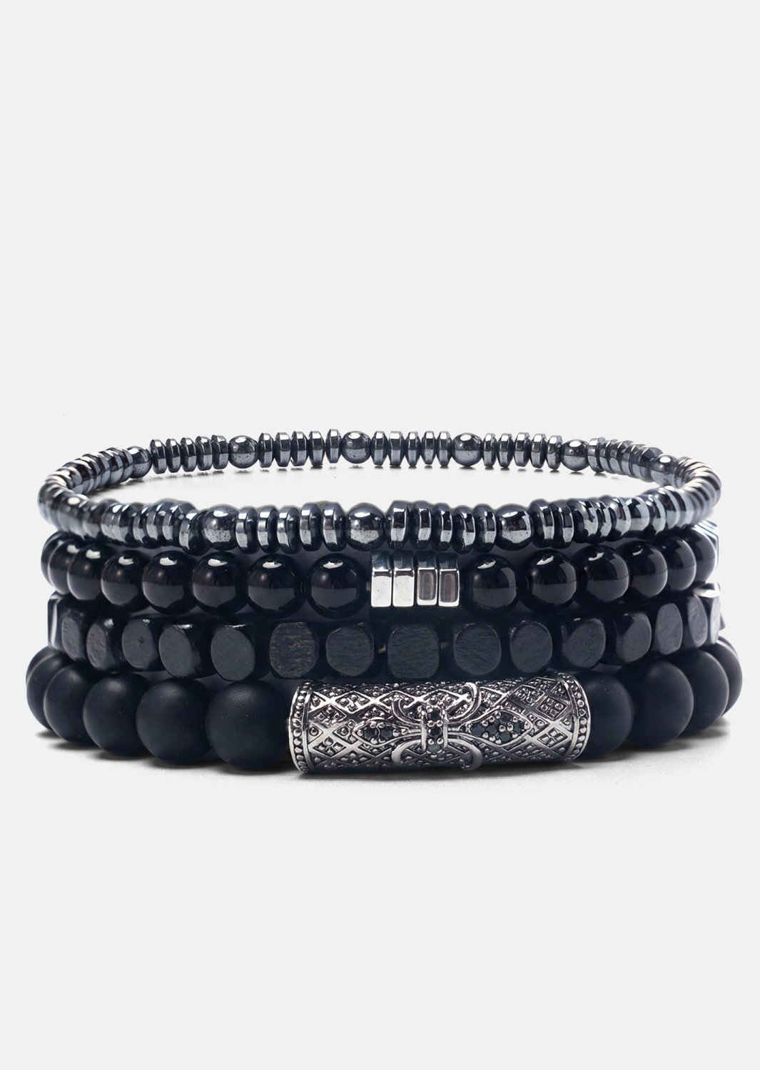Beaded Bracelet Obsidian Trail
