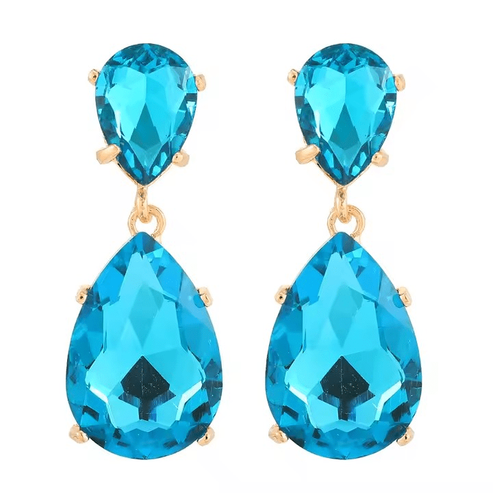 Azulora Icy Blue Earrings – 18k Gold Plated