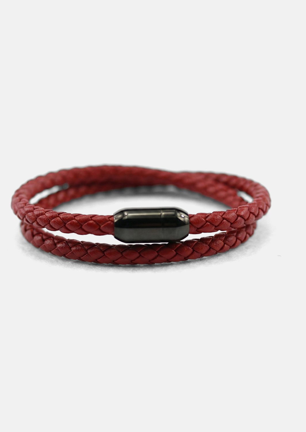 Leather Bracelet Crimson Edge