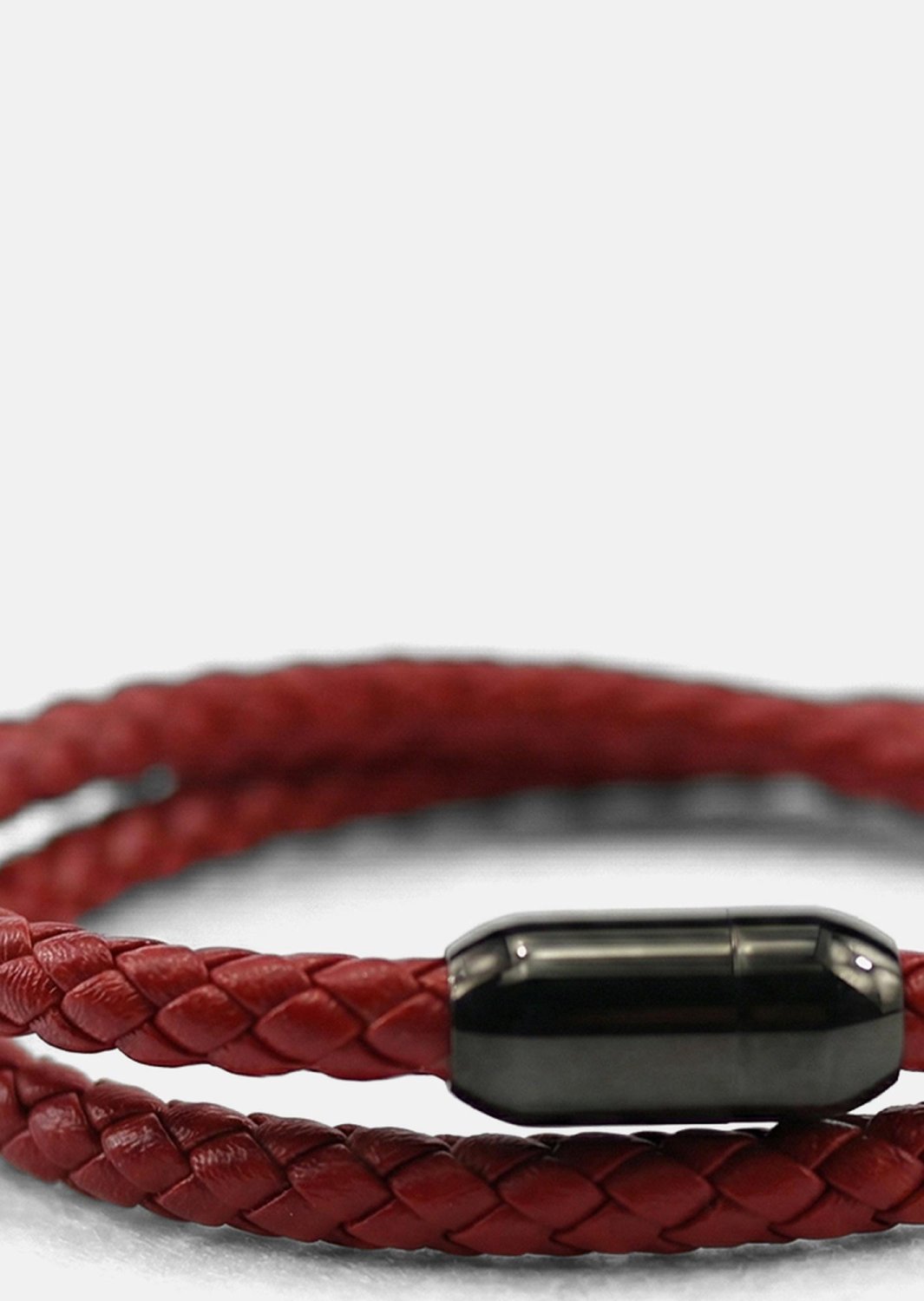 Leather Bracelet Crimson Edge
