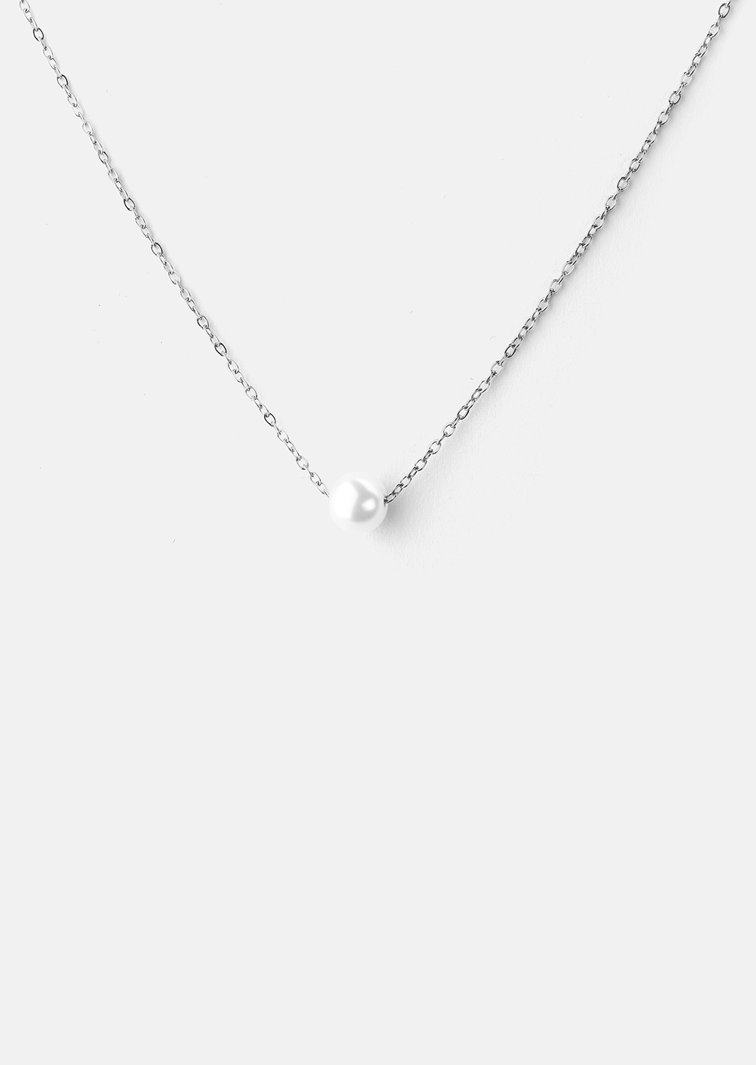 Necklace Mini Pearl - Silver Plated