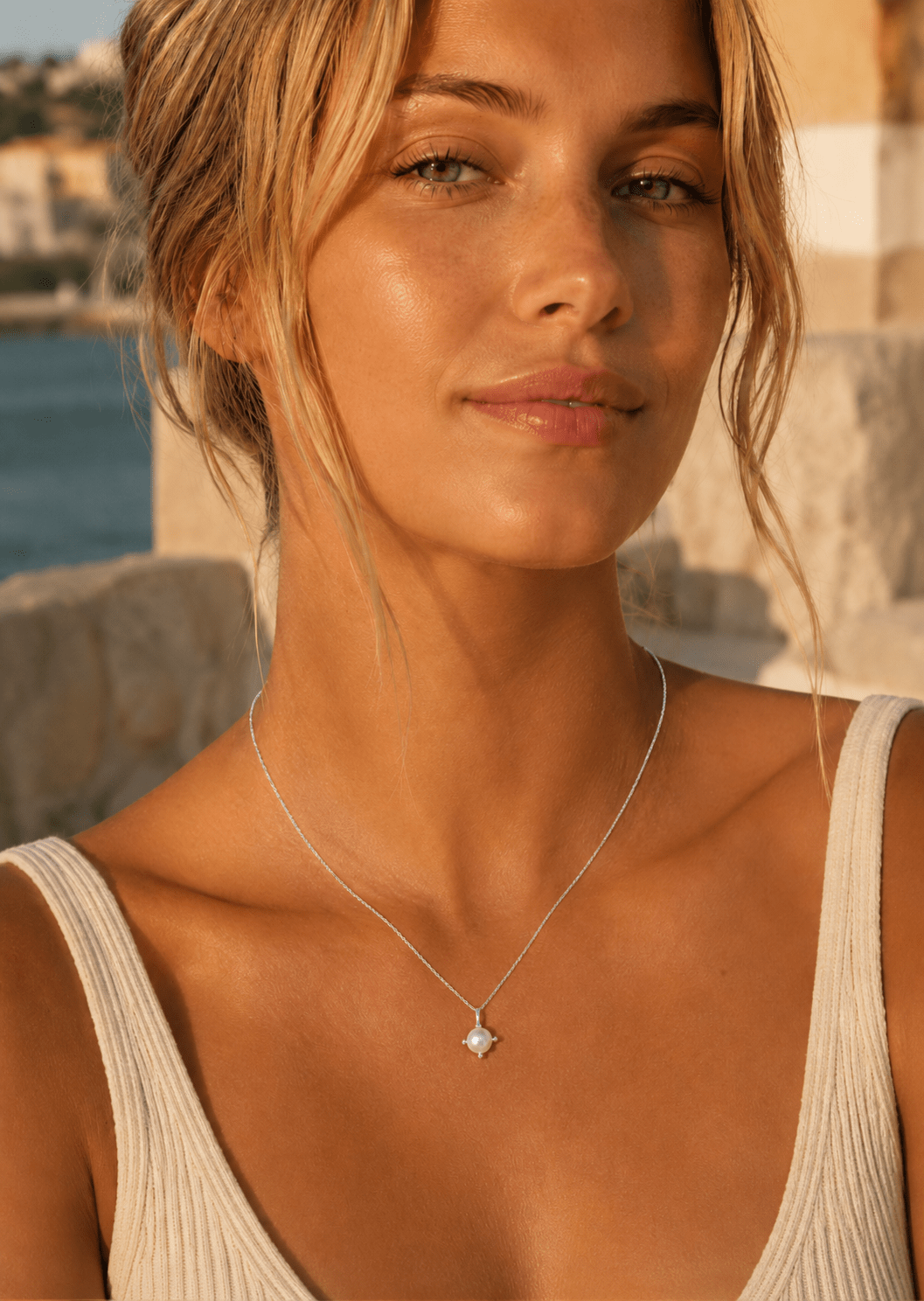 Necklace North Pearl - Silver Plated