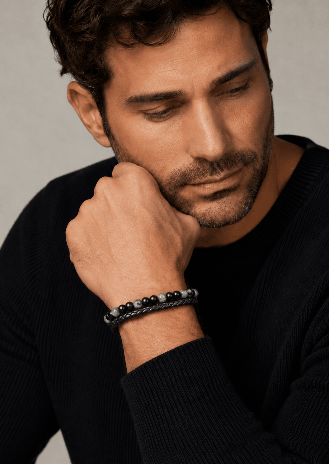 Leather Bracelet Ebon Serpent