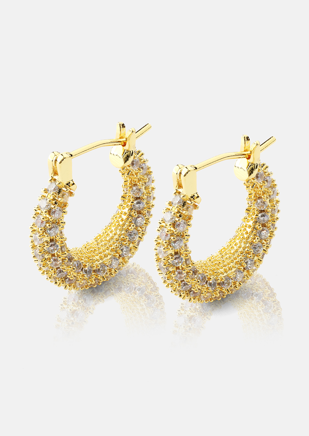 Earring Crystal Circle - 18k Gold Plated