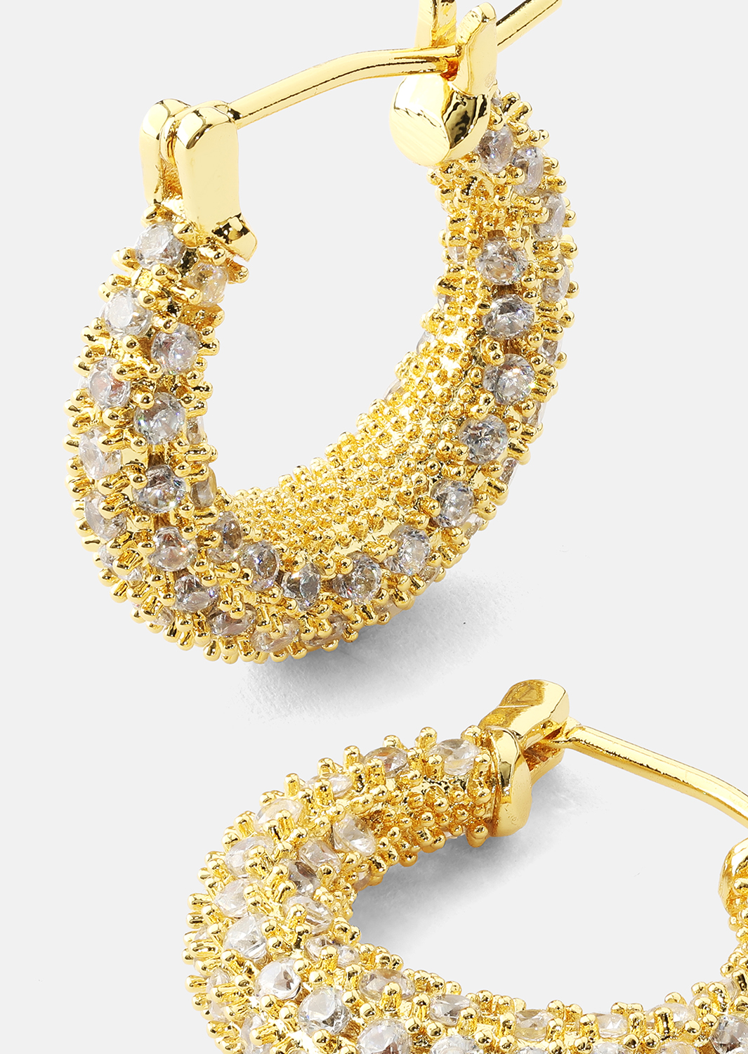 Earring Crystal Circle - 18k Gold Plated