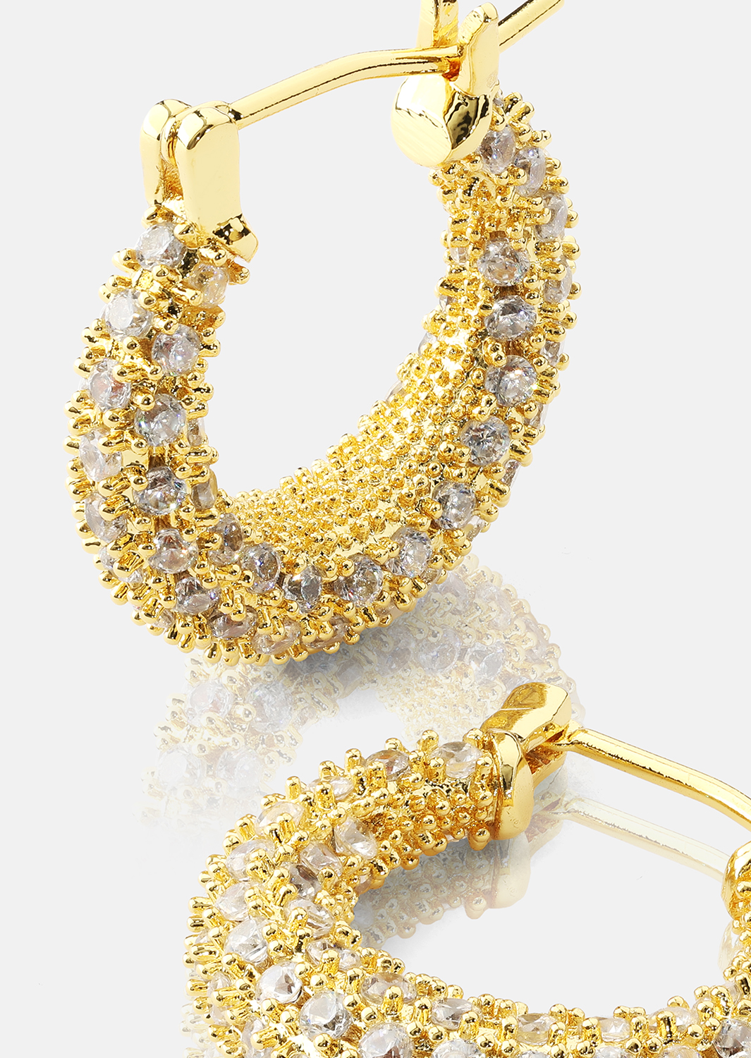 Earring Crystal Circle - 18k Gold Plated