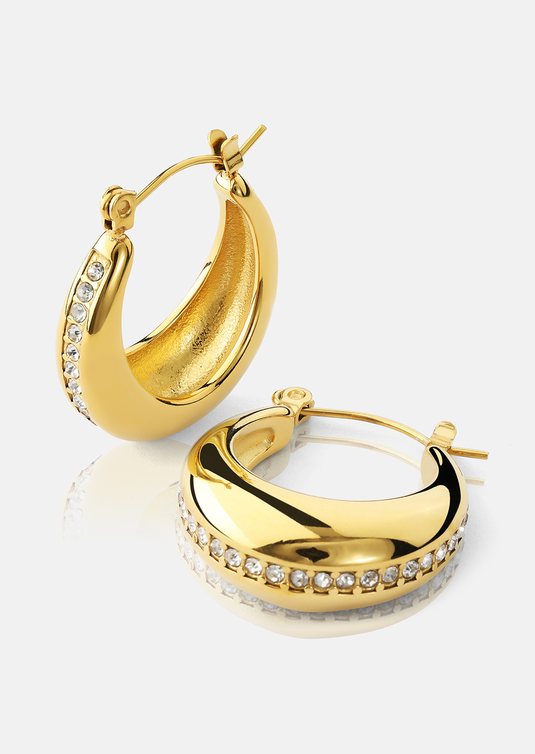 Earrings Gleaming Curve – 18k Gold Plated