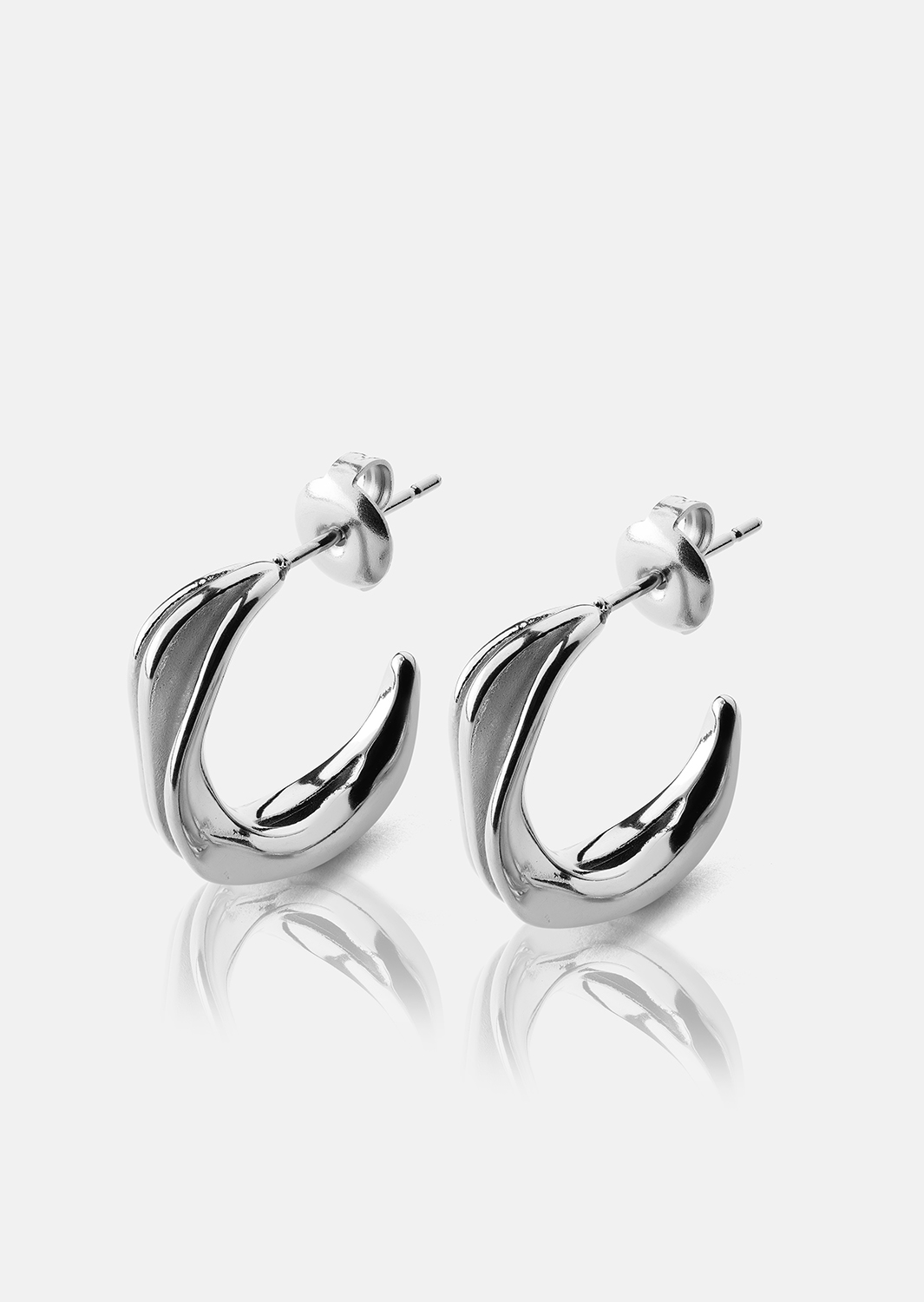 Earrings Gleaming Flow - Silver Plated
