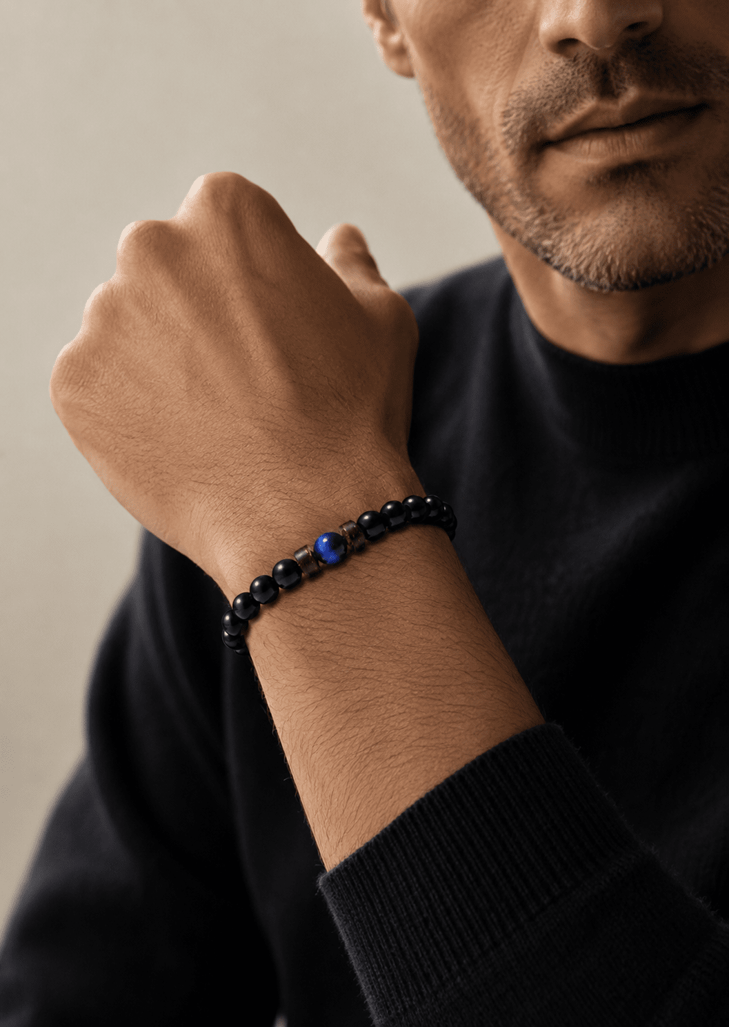 Beaded Bracelet Obsidian Axis