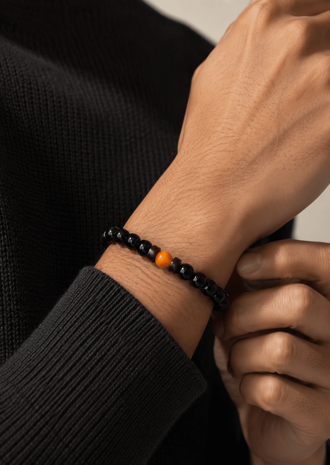 Beaded Bracelet Obsidian Sphere