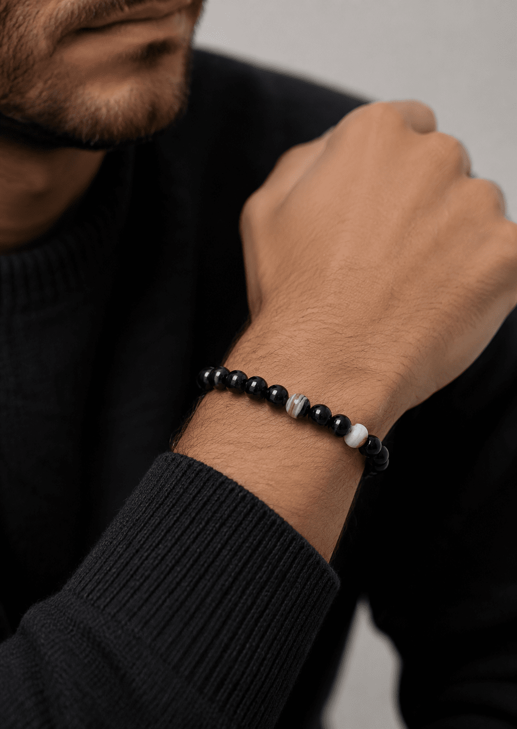 Beaded Bracelet Obsidian Stride