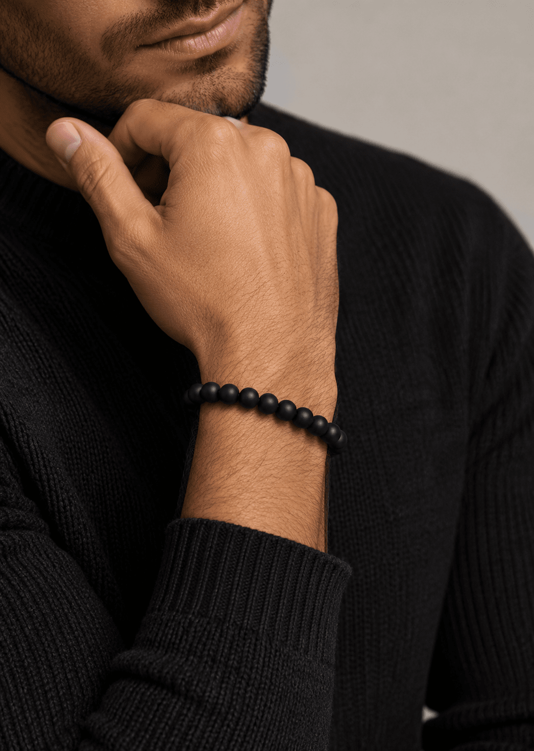 Beaded Bracelet Obsidian Whisper