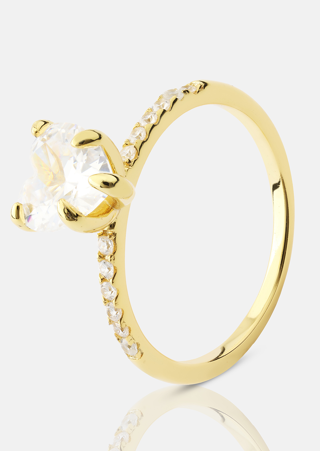 Heartlight Solitaire Ring - 18k Gold Plated