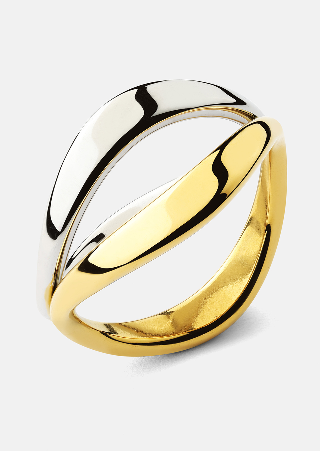 Ring Bicolor Wave - 18k Gold Plated