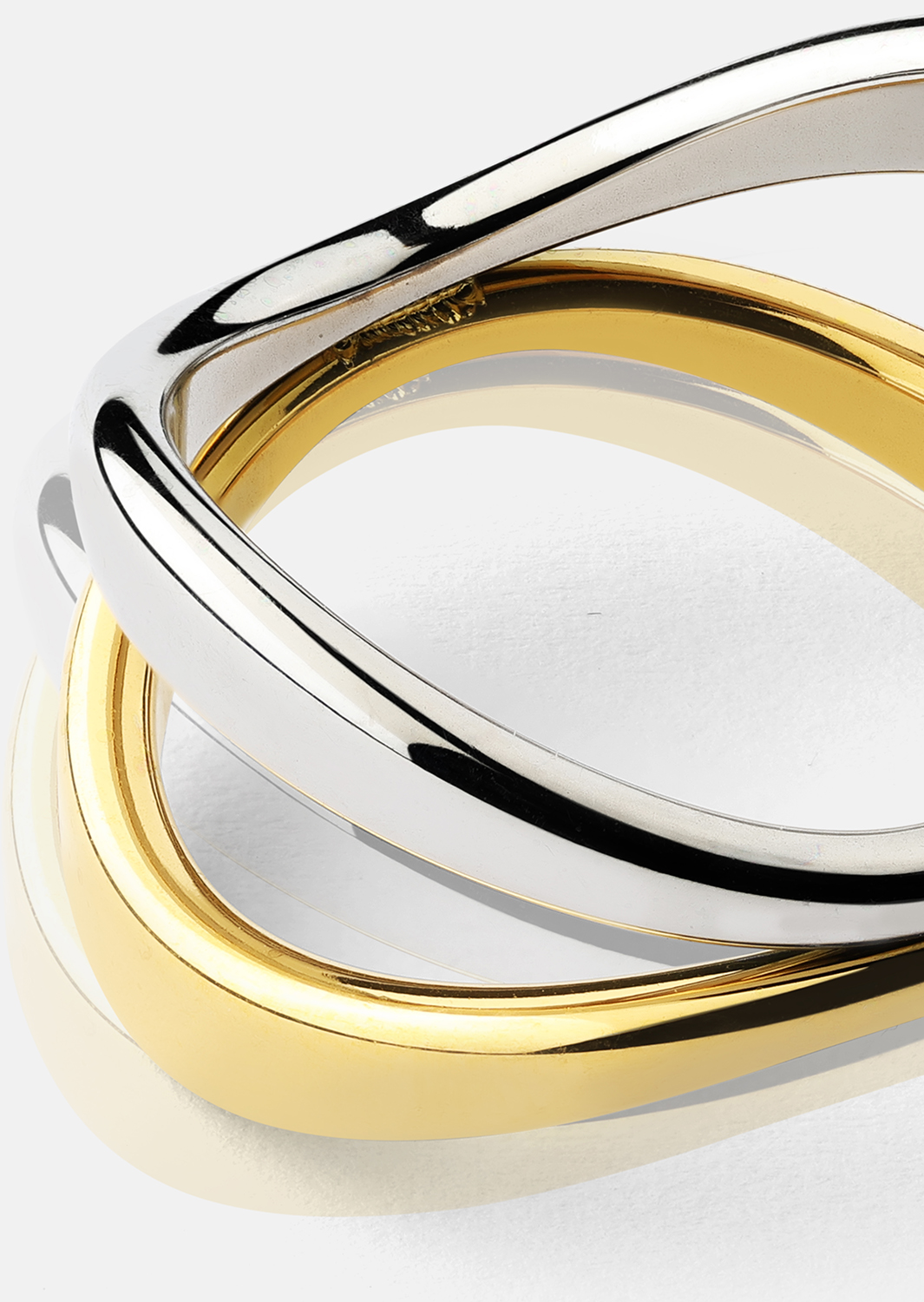 Ring Bicolor Wave - 18k Gold Plated